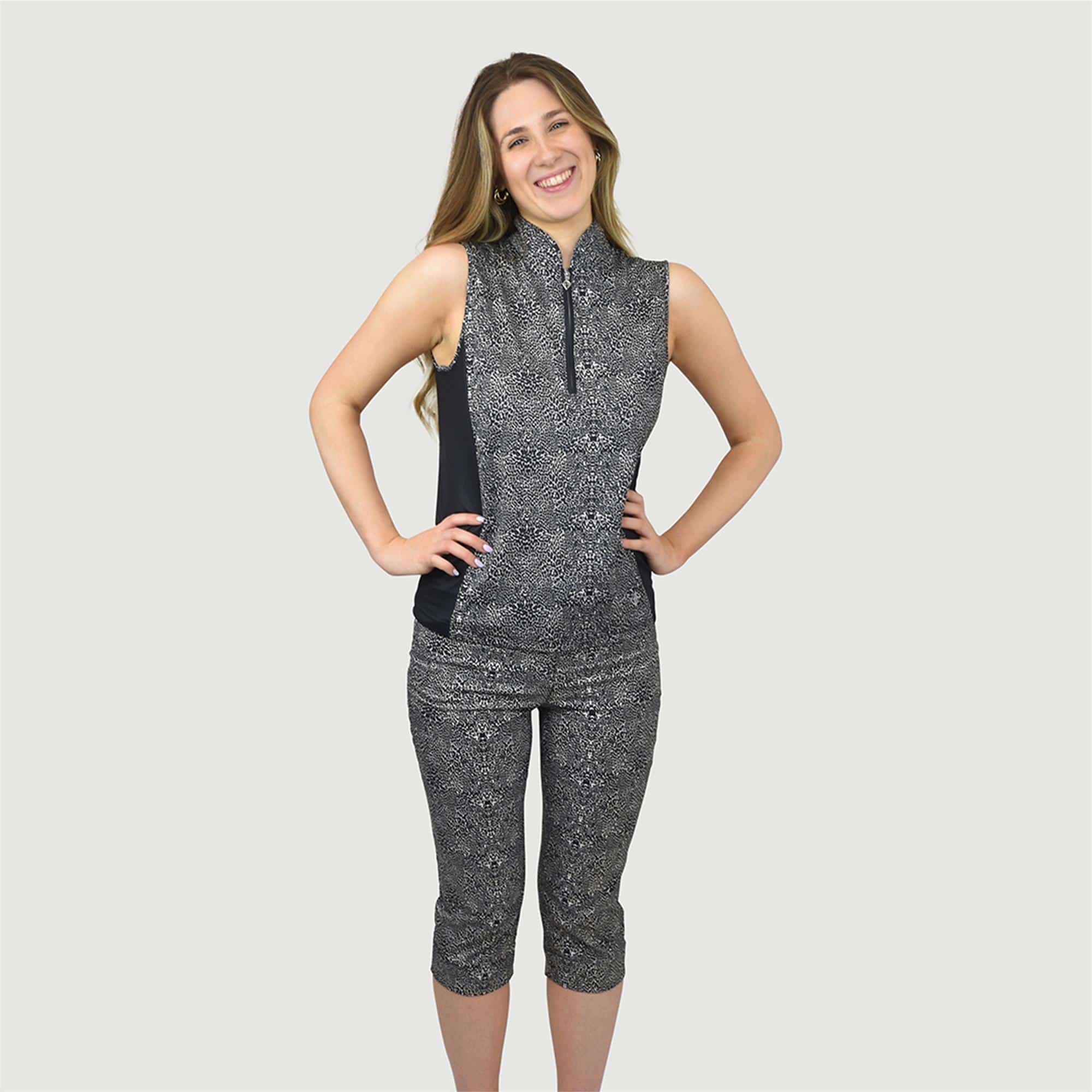 Pure Golf Emily Sleeveless Polo Shirt Black